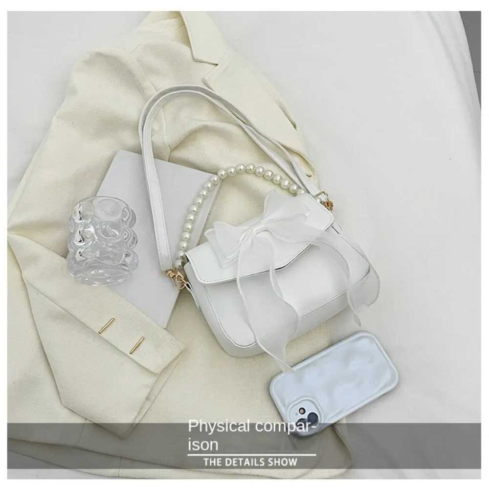 Black Ladies Shoulder Bag Korean Bow-Knot Fi Top-Handle Bag Women Canvas Large Armpit Bag 2024 Designer New Handbags XJ250718