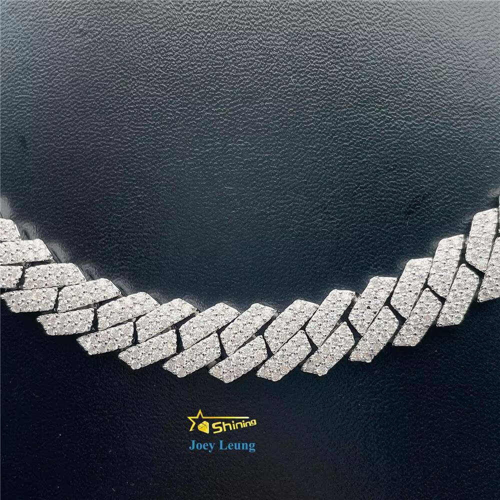 8MM 10MM Real Gold Plating Trendy 925 Silver Necklace Moissanite Cuban Link Chain Hip Hop Jewelry Iced Out Cuban Chain