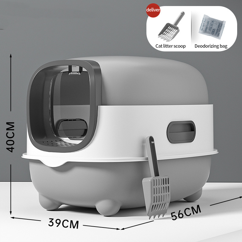 Cat litter box disinfection, odor prevention, fully enclosed, oversized cat toilet oversized splash prevention wholesale Without lights