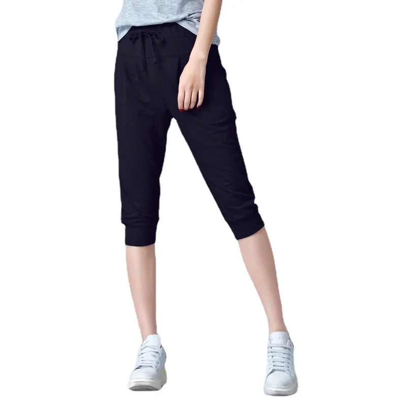 Pants for Women Summer Harem High Waisted Elastic Loose Joggers Sweatpants Calf Length Female s Trousers 250714