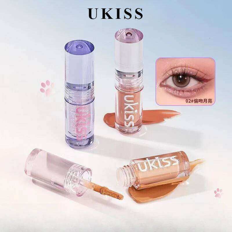 Ukiss Cosmetics Liquid Eye Shadow Disk Super Shining Sheet Matte Horizontal Silkworm Brightening Long Lasting Eyes Beauty Makeup X250