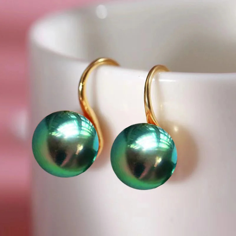 Senlissi- Retro 925 Sterling Silver Stud For women12mm Natural an Jade Earrings 18k Earrings Fine Pearl Jewelry Gifts 250712