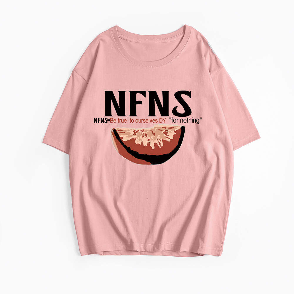 Minimalist Text Print T-Shirt For Women, Summer Versatile Loose Round Neck Pure Cotton Short Sleeve Top B5 j7