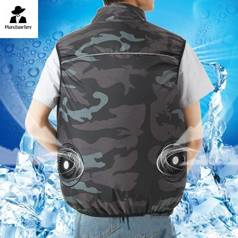 Summer Cool Vest Wearable Refrigeration Fan Vest Air Conditioner Clothes Outdoor Cooling Tactical Fishing Sleeveless Work Jacket 250717