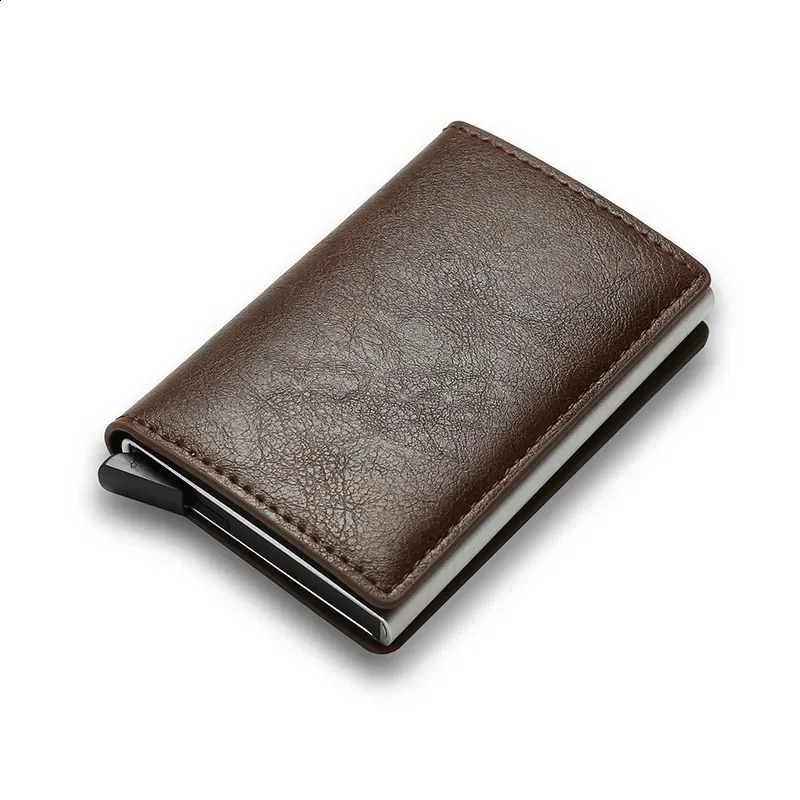 Carbon Fiber Rfid Blocking Protection Men Id Credit Card Holder Wallet Leather Metal Business Bank CreditCard Cardholder Case 240820