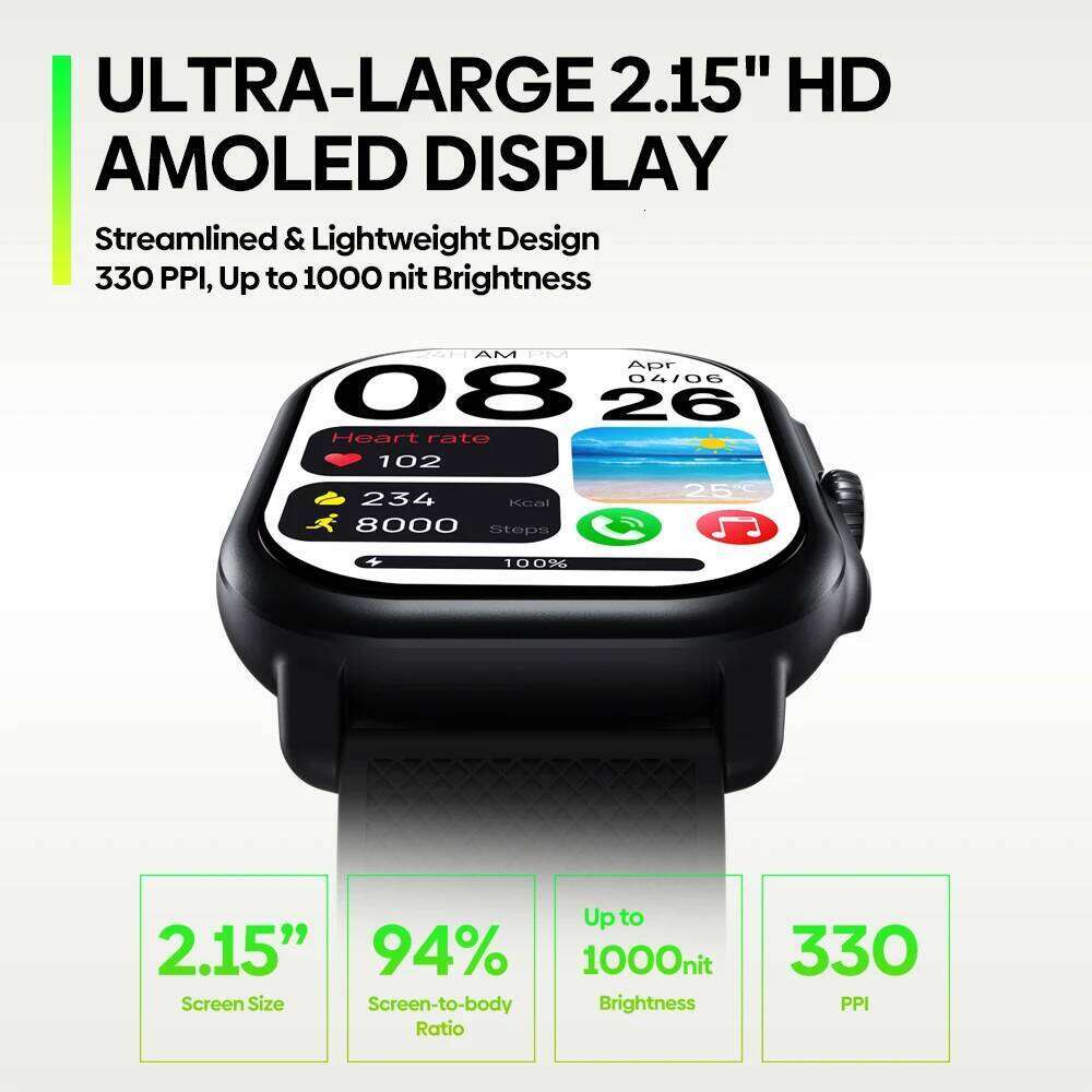 New Zeblaze Beyond 3 Pro Smart Watch Built-in GPS & Route Import 2.15" AMOLED Display Make/Receive Phone Calls Smartwatch free shipping