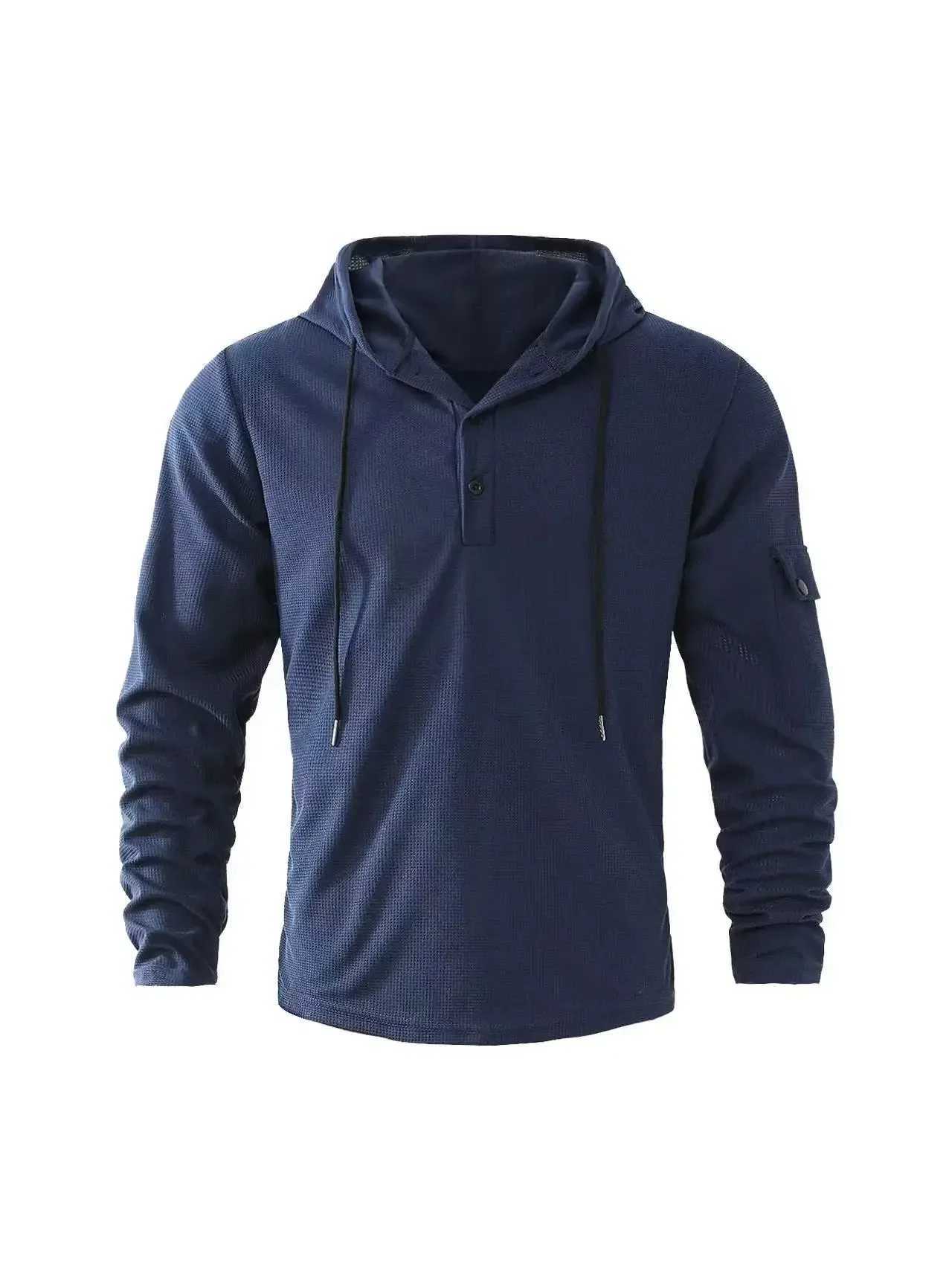 2025 Spring and Autumn New Mens Sports Fitness Button Hoodie Fashionable and Casual Versatile Breathable Running Coat XJ250714