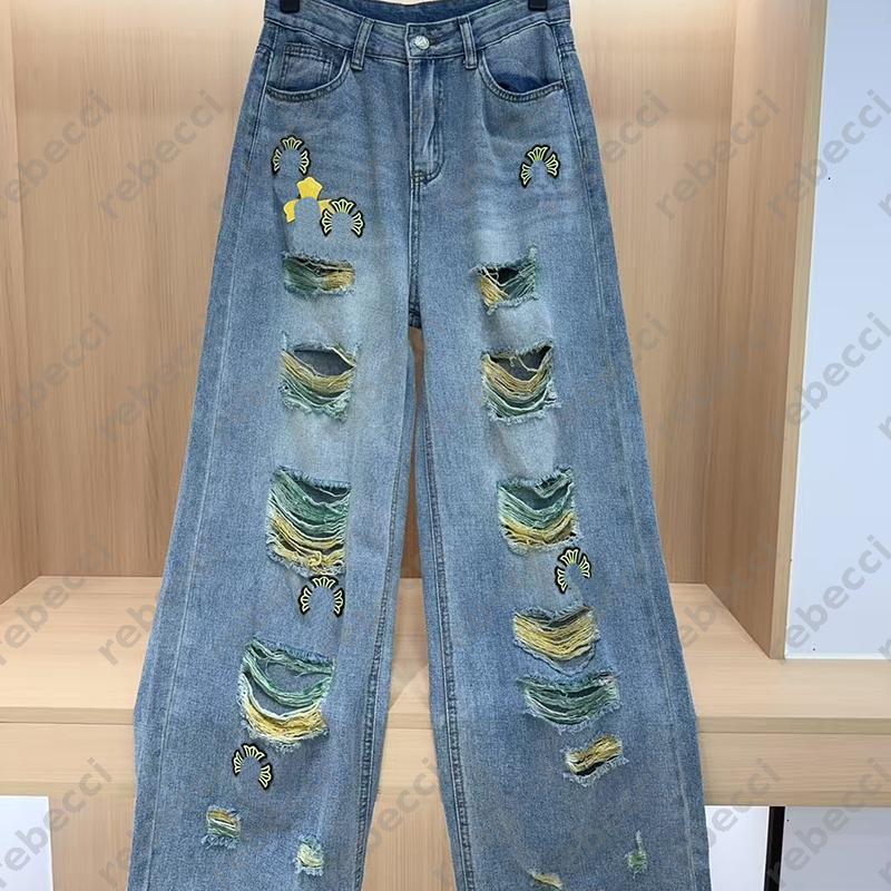 Jeans Womens Designer Trouser Fashionable Denim Pants Wide Leg Pant Quality Lady Luxury Denim Trousers Straight Pant -8 High Waist Streetwear Jeans DSD2509174