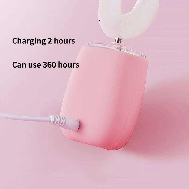 Smart Children's Electric Toothbrush Sonic Rechargeable 360 Degrees Automatic Tooth Brush U Shaped Cartoon for Kids Blue Light X25071