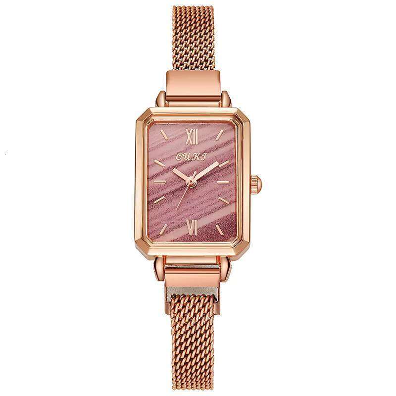 Vintage Magnetic Closure Watch - 14mm Retro Square Face Quartz Watch for Women | Minimalist Alloy Strap Dress Watch (6 Colors)