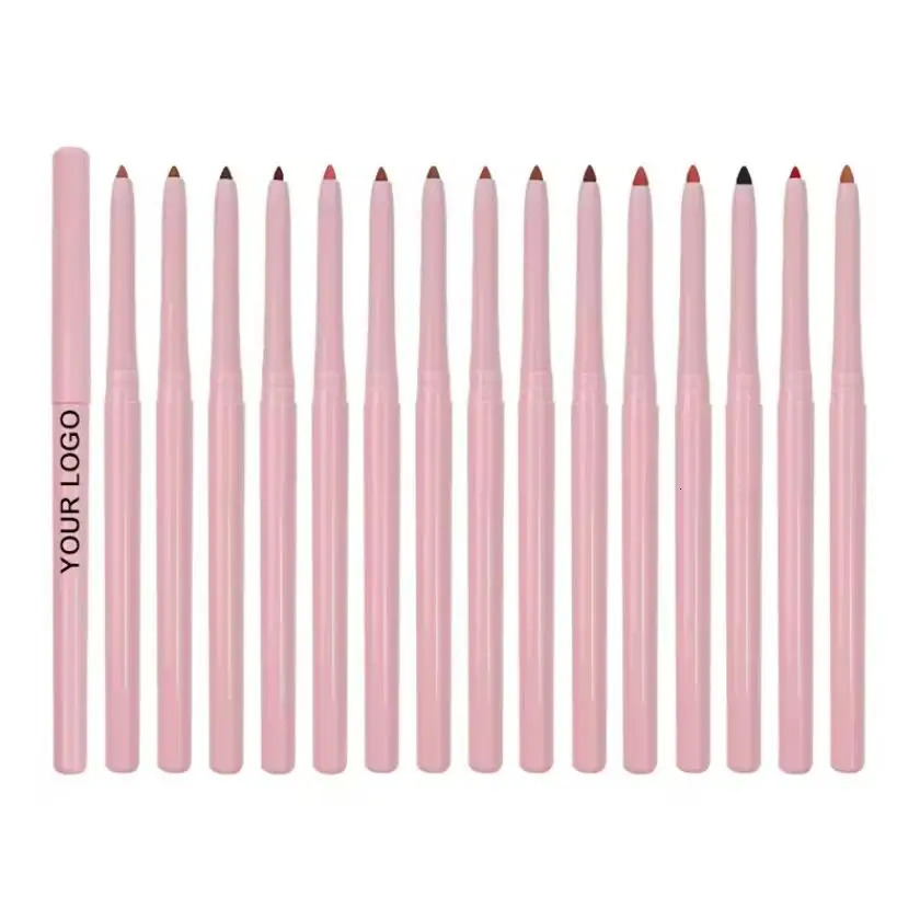 Pink Lip Liner Private Label 15 Colors Waterproof Dark Brown Lipliner High Pigment Long Lasting Customize Your Makeup Bulk 250716