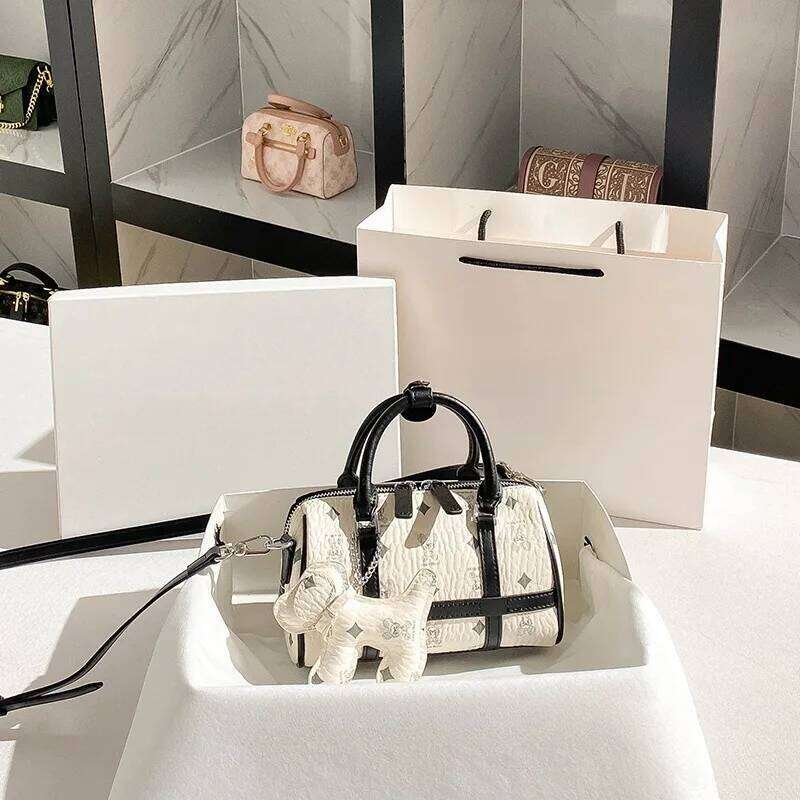 Designer Bag Veet Revival Boston Purse - Padded Pillow Bag With Print, Luxe Work Essentials Organizer