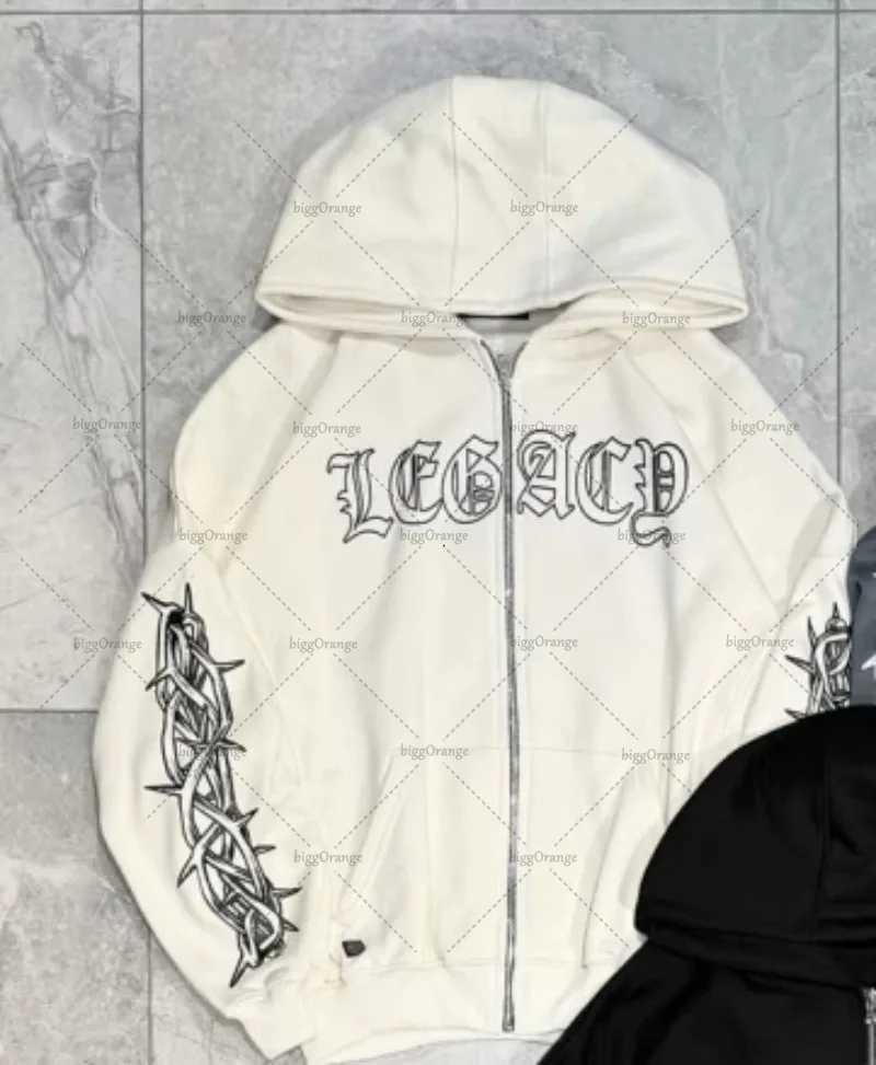 2025 New Y2K Harajuku Gothic Graphic Zipper Hoodie Hip-Hop Punk Retro Streetwear Trendy Brand High Street Casual Oversized Sweatshirt X2507181