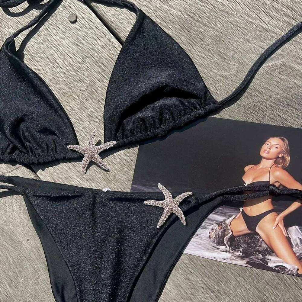 Sexy Bikini 2025 Swimsuit Women Swimwear Halter Bikinis Set Push Up Bathing Solid Swimming Suit Biquini Female