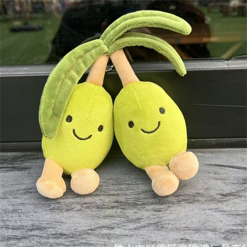 Creative Jell ycat Green Olives Pendant Keychain Cute Green Plush Toy Birthday Gift Bag Hanging 250717
