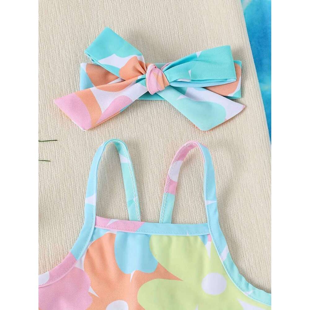 Summer Cute Baby One-Piece With 2-Piece Swimming Pool One-piece Swimsuit For Newborn Girls