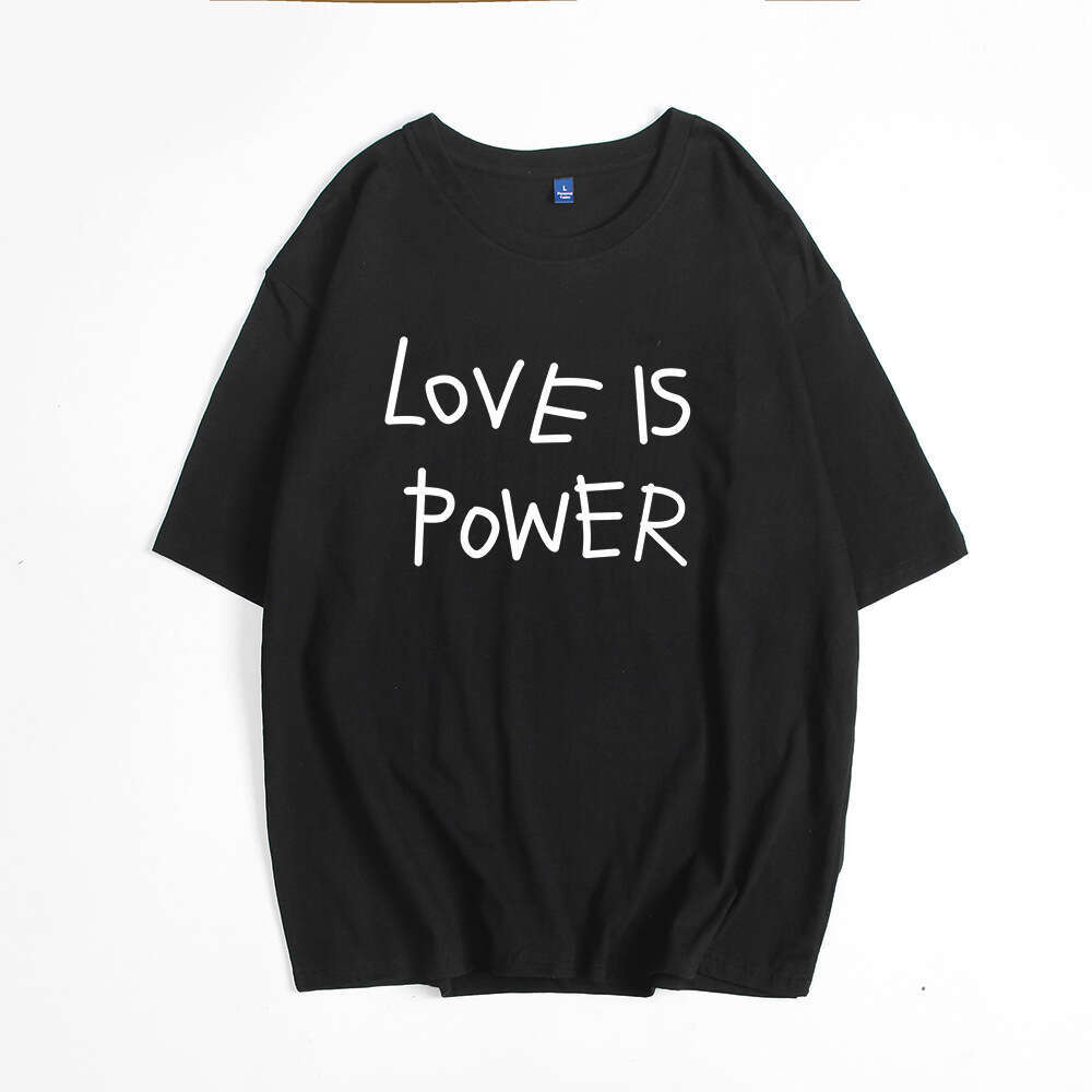 Minimalist Text Print T-Shirt For Women, Summer Versatile Loose Round Neck Pure Cotton Short Sleeve Top B5