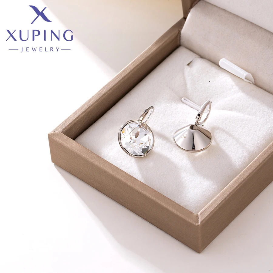 Xuping Jewelry Fashion Trendy Charms Platinum Color Crystal Earrings for Women Valentines Day Girl Birthday Gift A00615428 250716