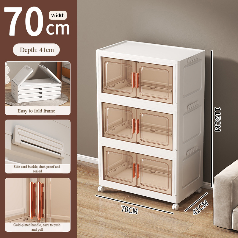 No-Installation Folding for Home Living Room Toy Organizer Box Kitchen Storage Cabinet