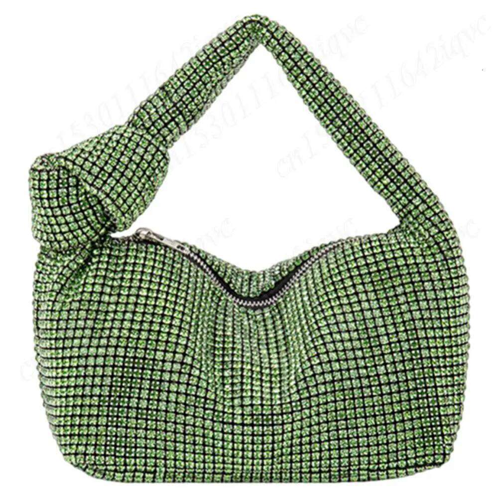 Designer Bags Women Shiny Tote Rhinestone Knot Evening Zipper Dia Purse Glitter Sparkle Crystal Clutch Lady Wedding Bag Luxury Bag