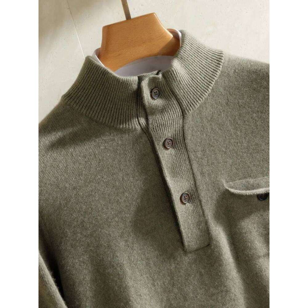 High Quality Men's 100% Sweater Autumn Winter Thick Pullover Long Sleeve Smart Casual Cashmere Knitwear Soft Warm Tops