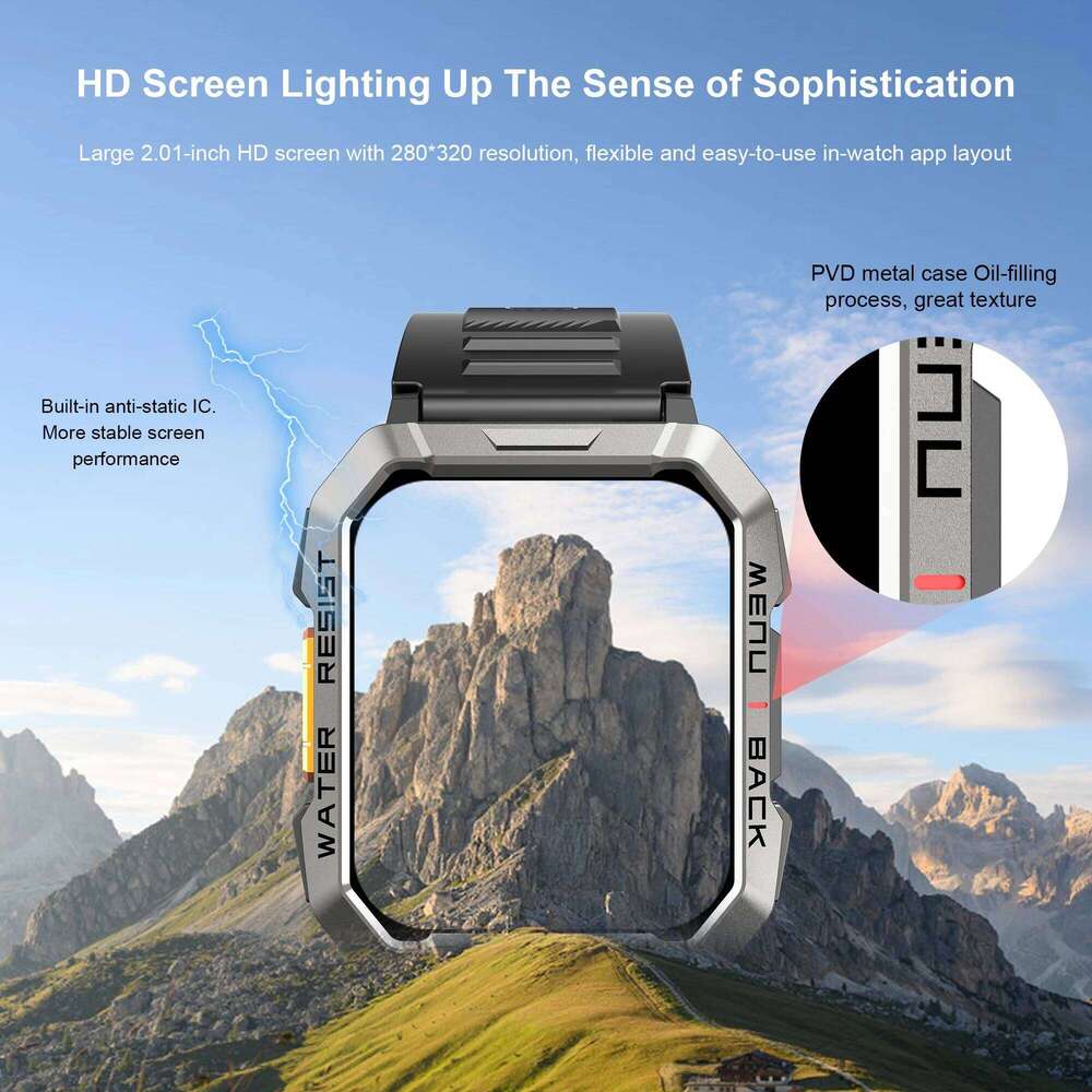 Blackview W60 2024 New Smartwatch 2.01'' HD Display TFT Red Smart Watch for Outdoor With Emergency Lighting Bluetooth Calling free shipping
