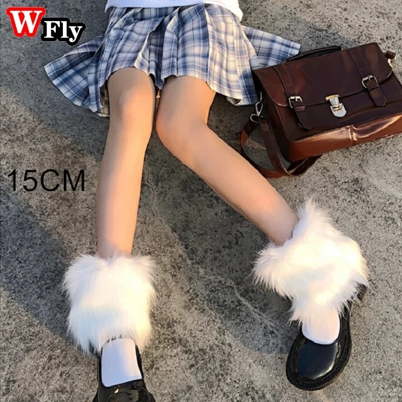 Women Girls Harajuku fur Winter furry Leg Warmer Lady Stockings Gothic Lolita cosplay sweet Lolita Warm Boots furry Leg warmers 250717