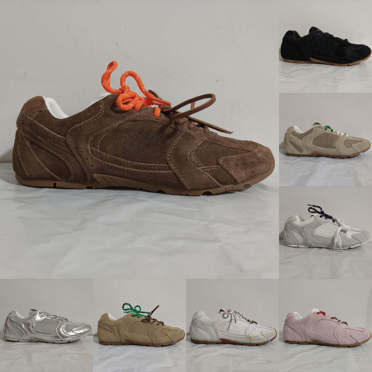 530SL Unisex Low Top Casual Sneakers for Daily Wear Round Toe Suede Mesh Lightweight Comfortable Breathable Brown Khaki Pink Multiple Colors Size 35-44