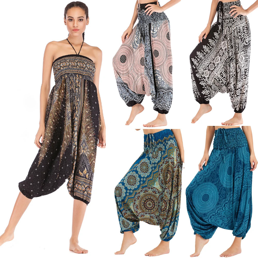 Bohemian Pant Rayon Pantalones Mujer Hippie High Waist Harem Baggy Boho Yoga Wear Pour Femme Calca Feminina Printed 250714