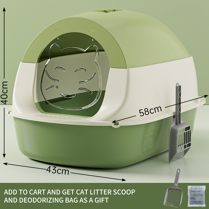 Cat litter box disinfection, odor prevention, fully enclosed cat toilet box splash prevention is preferred with an oversized three-layer fully enclose
