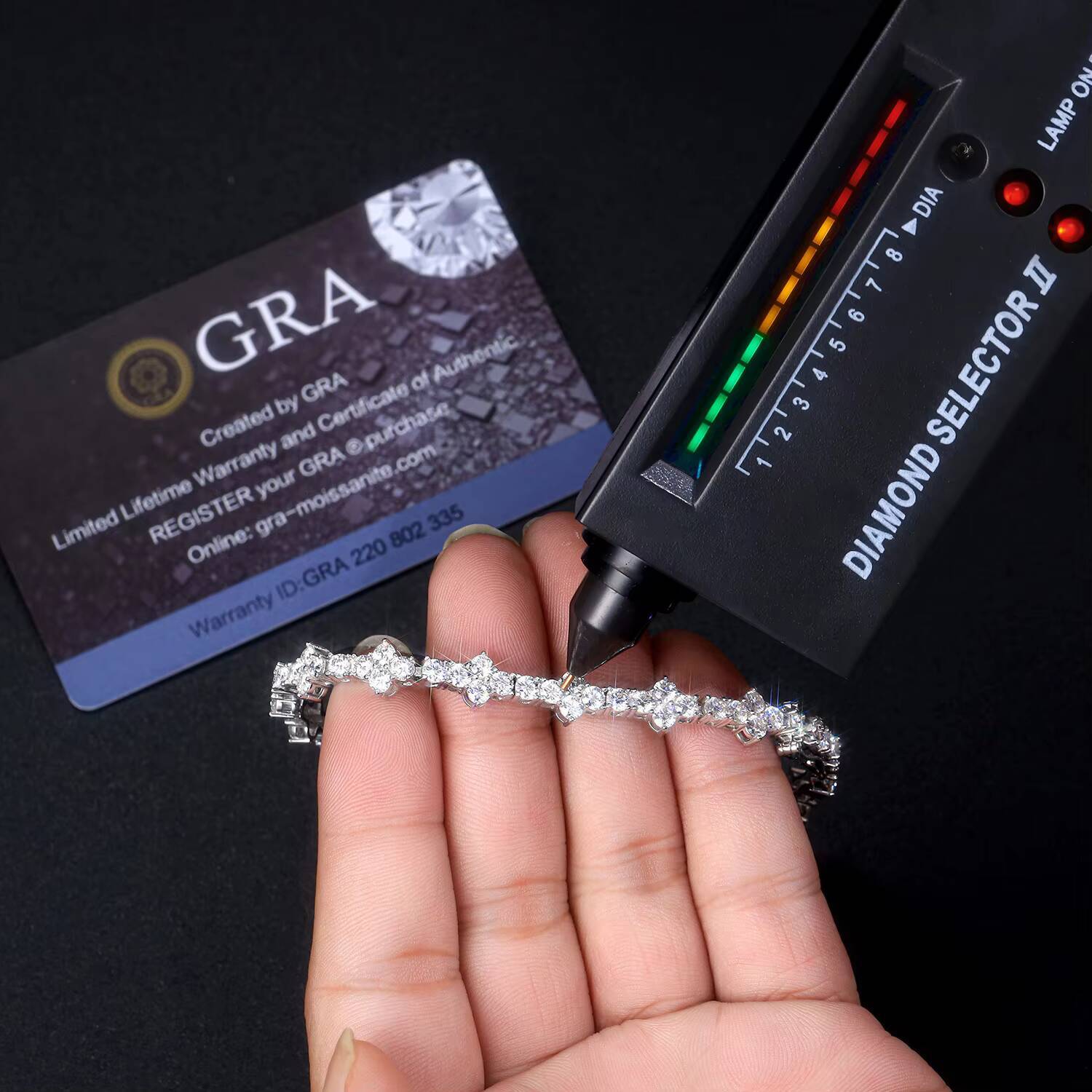 Hip Hop Jewelry Fine Chain Four Leaf Clover Tennis Chain Bracelet for Women/Girls 18K Gold Plated CZ Diamond Tennis Bracelet