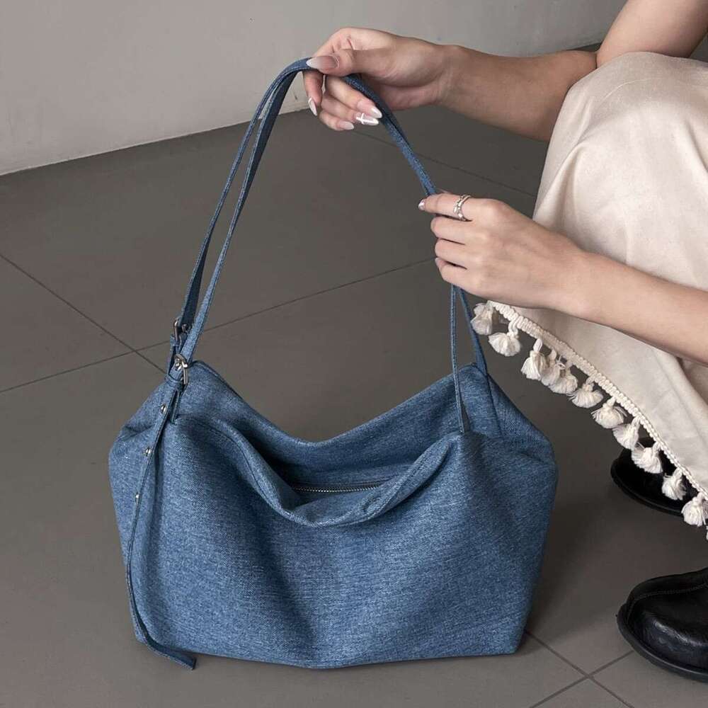 Crossbody denim bag retro tote bag women's underarm bag large capacity 2025 fashion