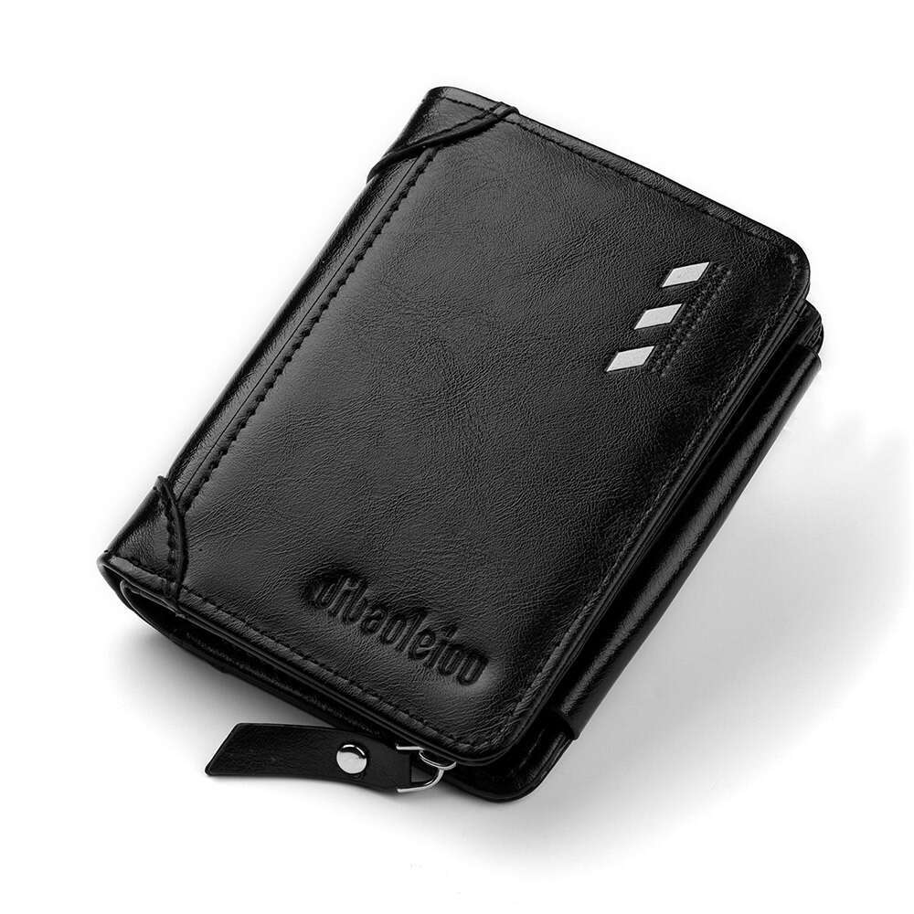 New Men's Short Simple Multi-Card Slot Buckle Coin Purse 70% off Zipper Youth Leather Wallet wallet designer mens wallet