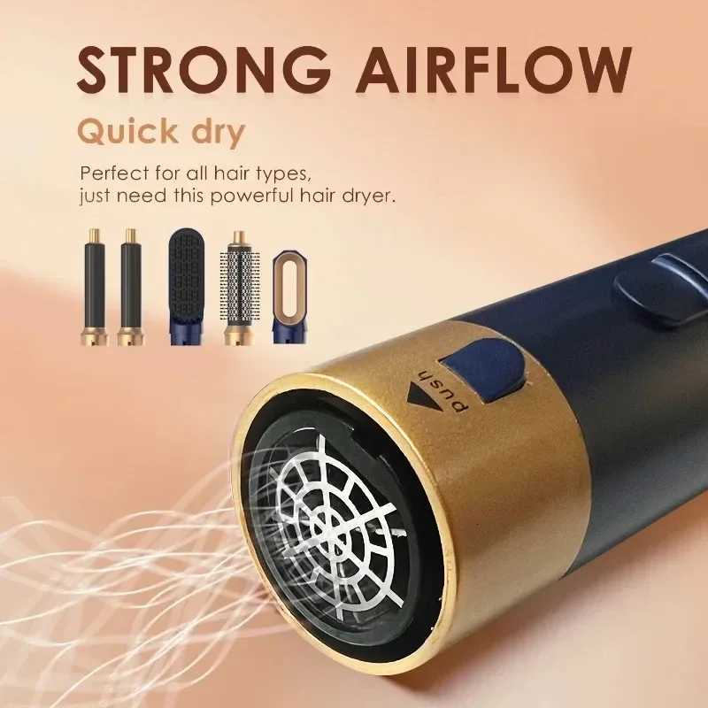 Professional 5 in 1 Negative Ions Hair Dryer Curling Iron Hair Straightener Hot Comb Set Multi-Styling Tool Blow Dryer Household W250718