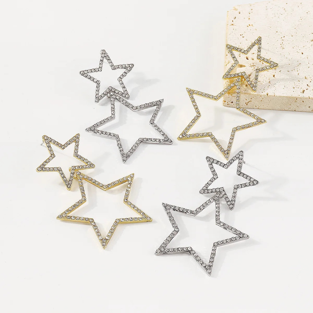 Fashion Big Star Dangle Stud Earrings for women Personality Trendy Temperament Party Jewelry Gift 250715