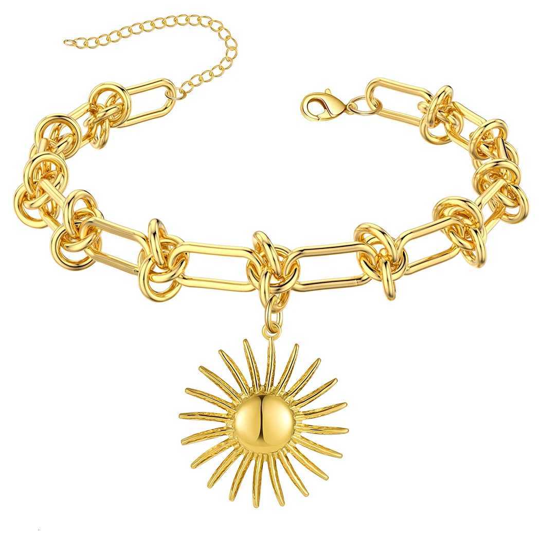 2025 100% Sun Pendant Bracelet Stainless Steel Minimalist Paperclip Chain Bracelets for Women Jewelry Birthday Gift X2507181