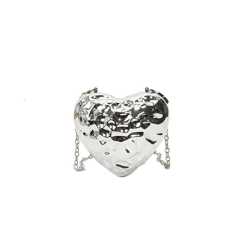Shiny Heart-Shaped Meteorite Acrylic Ice Crack Box Lipstick Evening Single Shoulder Crossbody Bag