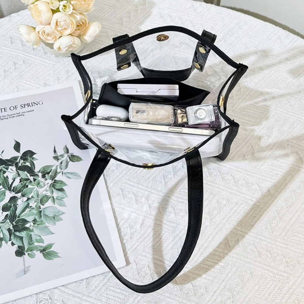 PVC Jelly Handbag Waterproof Lightweight Transparent Jelly Bag with Small Bags Shoulder Bag Casual Women Crossbody Bags 250714