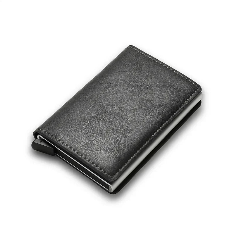 Carbon Fiber Rfid Blocking Protection Men Id Credit Card Holder Wallet Leather Metal Business Bank CreditCard Cardholder Case 240820