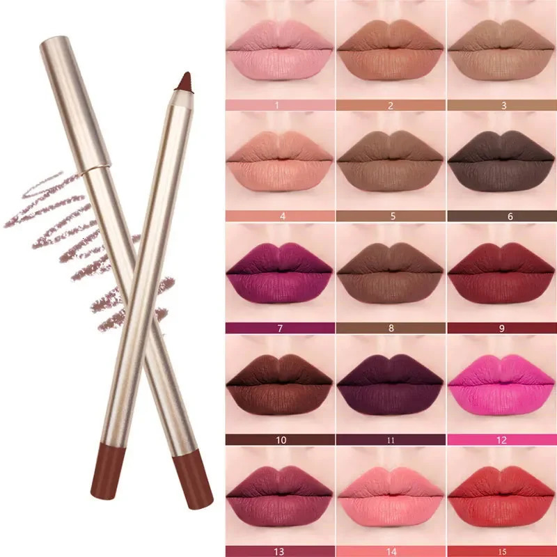 15 Colors Lipliner Multicolor Waterproof Long-lasting Pigment Private Label Lip Liner Custom Bulk Makeup Pencil All Lips Tints 250716