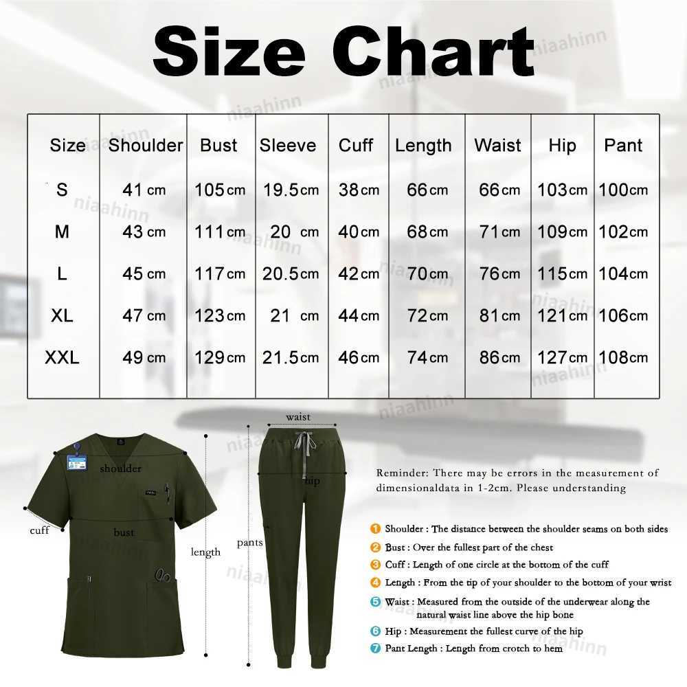 Scrubs Uniforms Sets Medical Nursing Operating Scrub Uniforms Short Sleeved Tops+pants Breathable Elastic Work Clothes Wholesale Z250718