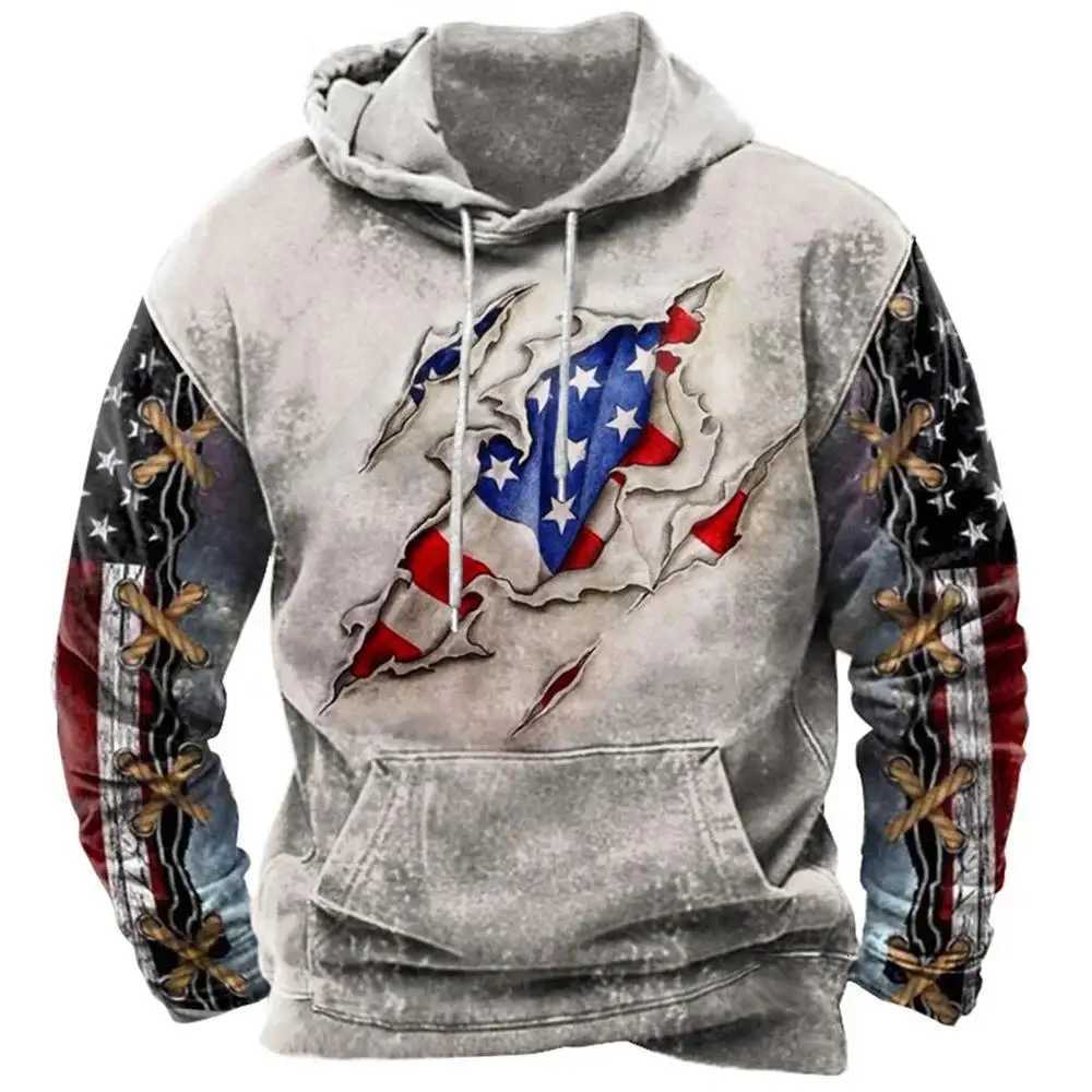 Fashion US Flag Print Hoodies For Men Hip Hop Trend Harajuku Vintage Clothes Spring and Autumn New in Sweatshirts Oversized Tops XJ250714