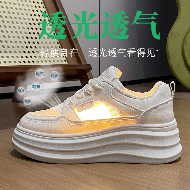 2025 Spring White Sneakers for Women Korean Style Ins Free shipping Women's Student Thick Sole Small Size Casual Sports Board Shoes HB803-1
