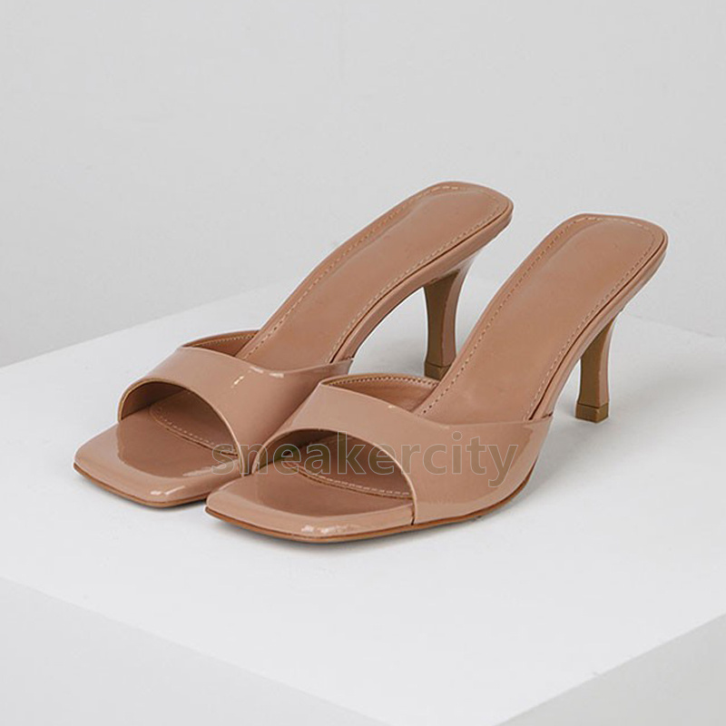 designer sandals high heels womens sandal luxury patent leather sandale fashion comfort summer breathable slippers elegant party wedding shoes