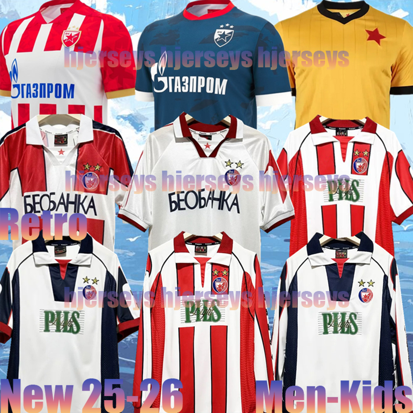 2024 2025 Retro classic Red Star Belgrade soccer jerseys 1995 1996 1997 1999 2001 Savicevic men Pancev Prosinecki Long sleeves football shirt 24 25 26 football jersey