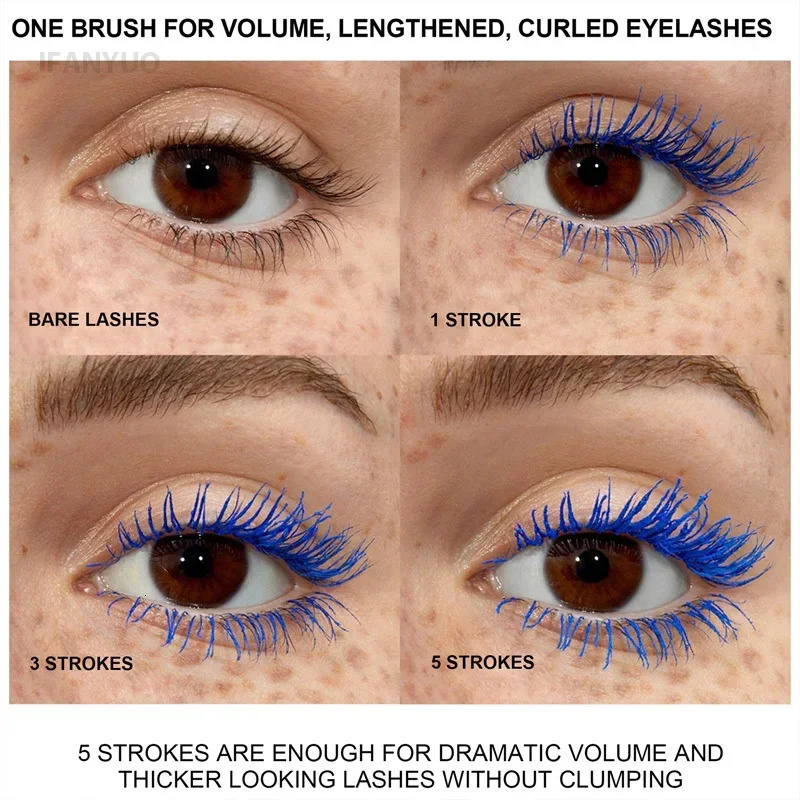 5D Colorful Silk Mascara Blue Red Black Cream Length Waterproof and Non-caking Colored Thickening Lengthening Curling Mascara 250717