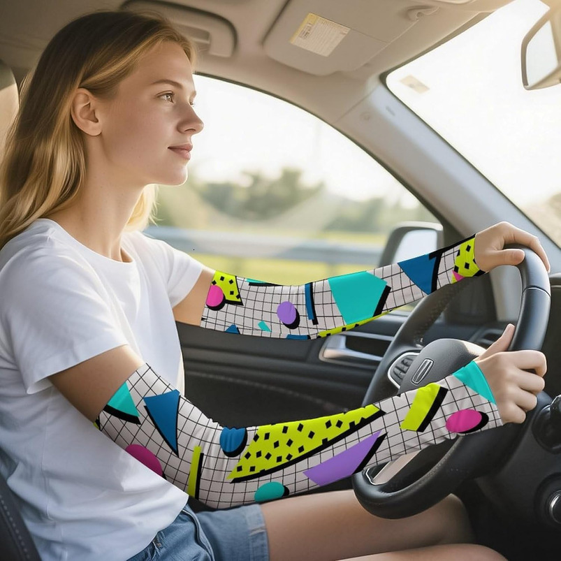 Funny Retro UV Protection Ice Silk Sunscreen Sleeve, Outdoor Summer Sports wholesalers