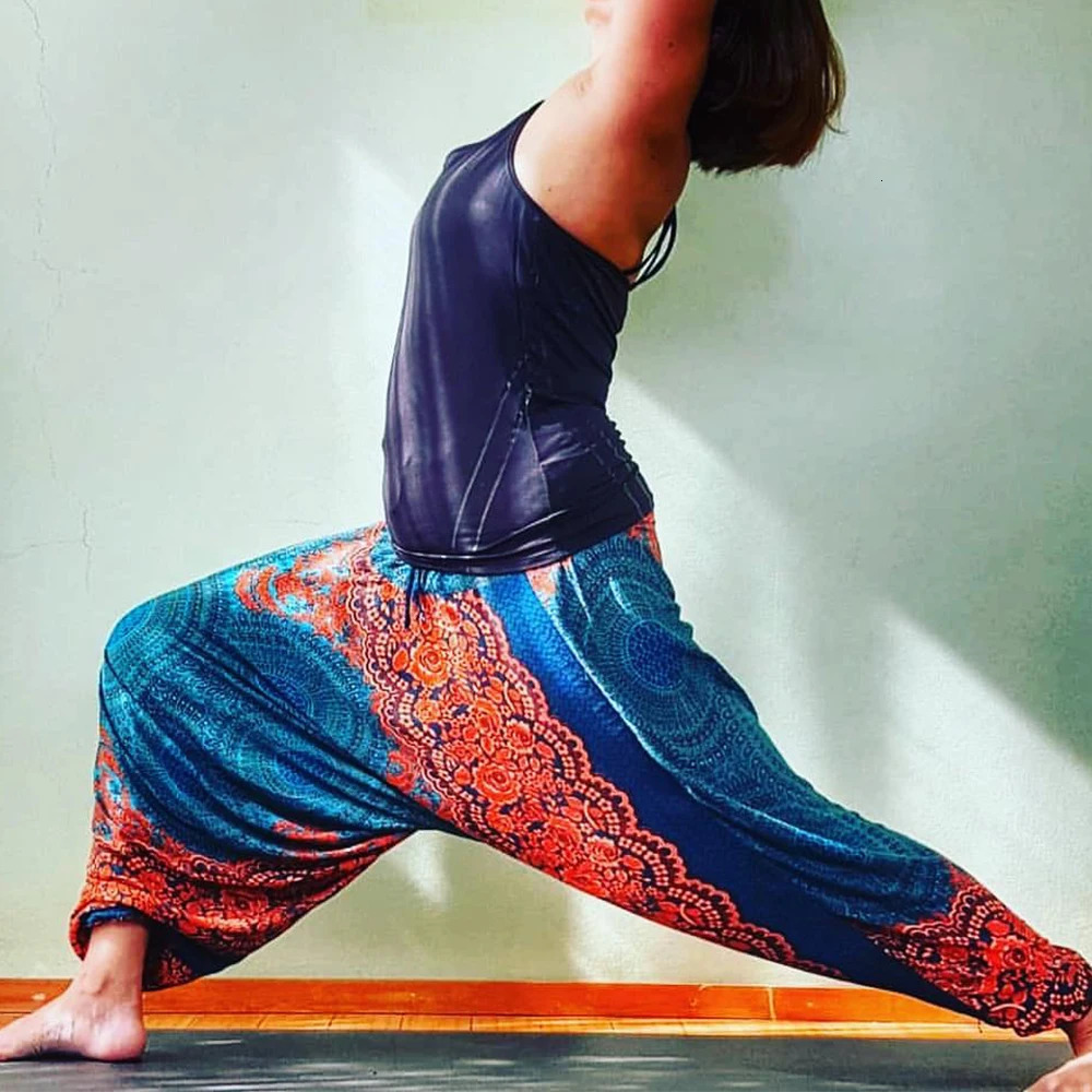 Bohemian Pant Rayon Pantalones Mujer Hippie High Waist Harem Baggy Boho Yoga Wear Pour Femme Calca Feminina Printed 250714