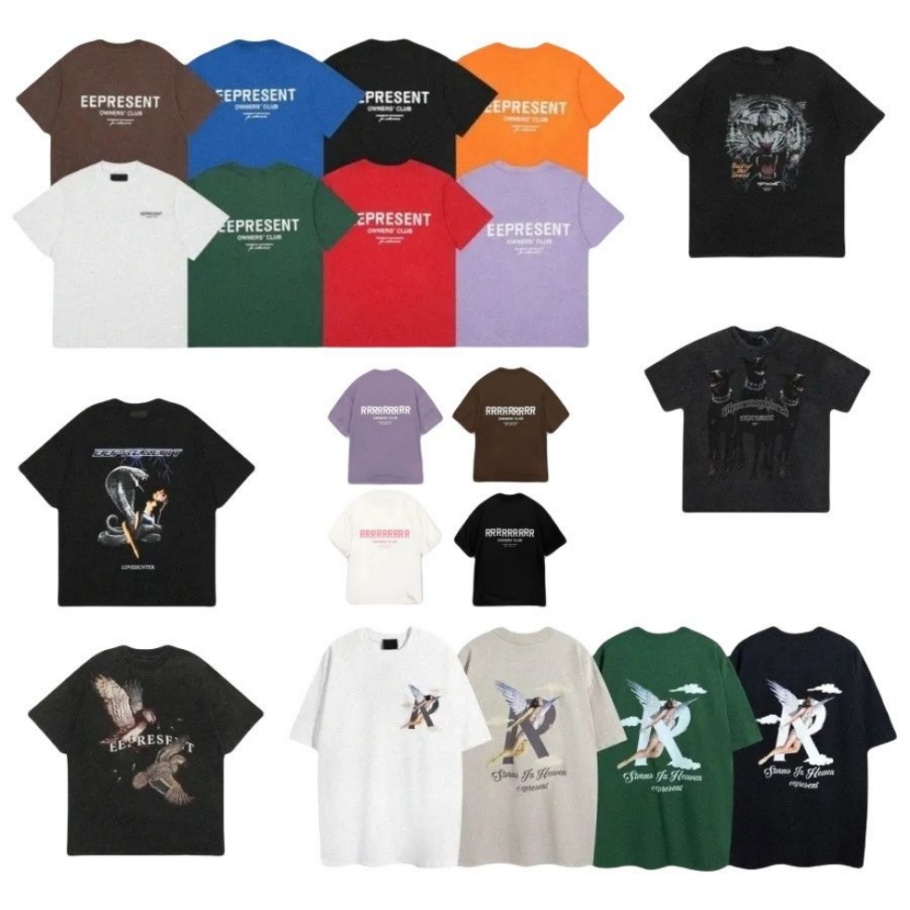 Representor Shirt Mens Oversized Designer Tshirt Silicone Letter Stamping Loose Round Neck Short Sleeve Hip Hop London Trend Brand Streetwear R Graphic Tee