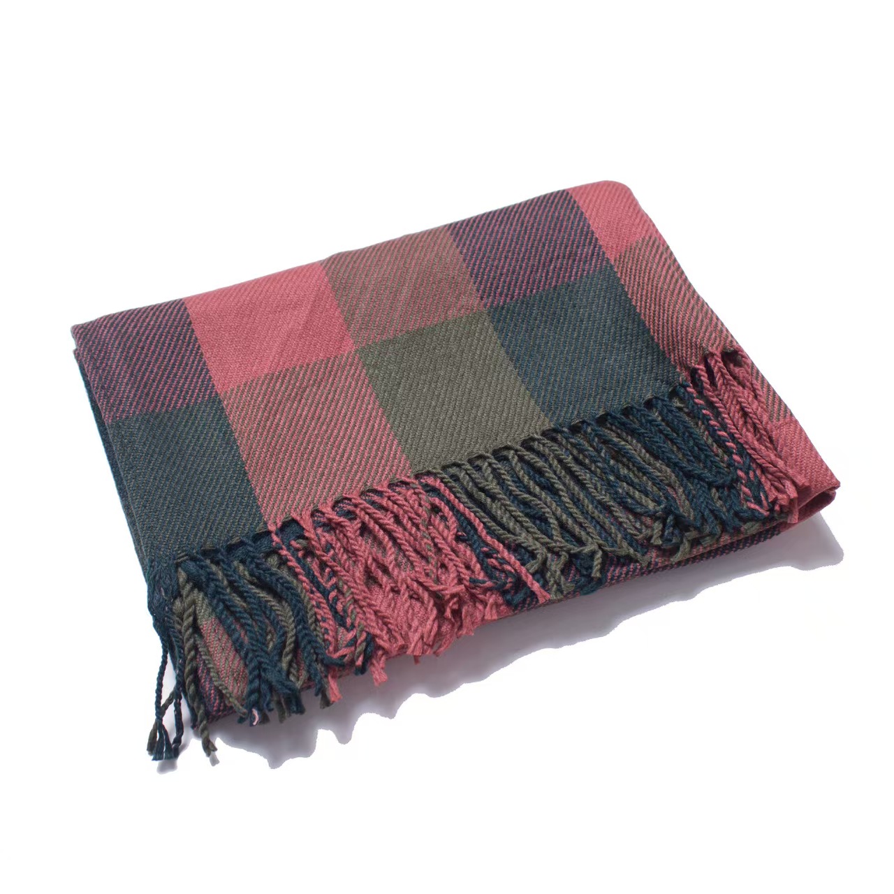 T1241 Autumn and Winter British Style Men and Women Couple Tassel Neck Large Plaid Scarf Shawl